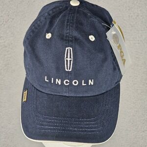 PGA Authentic Lincoln Motor Company Navy Blue Golf Hat Adjustable NWT 27063